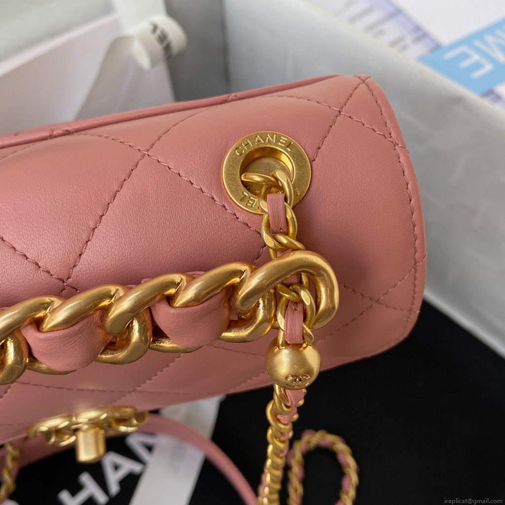 Chanel AS3011 Small Flap Bag Lambskin Pink