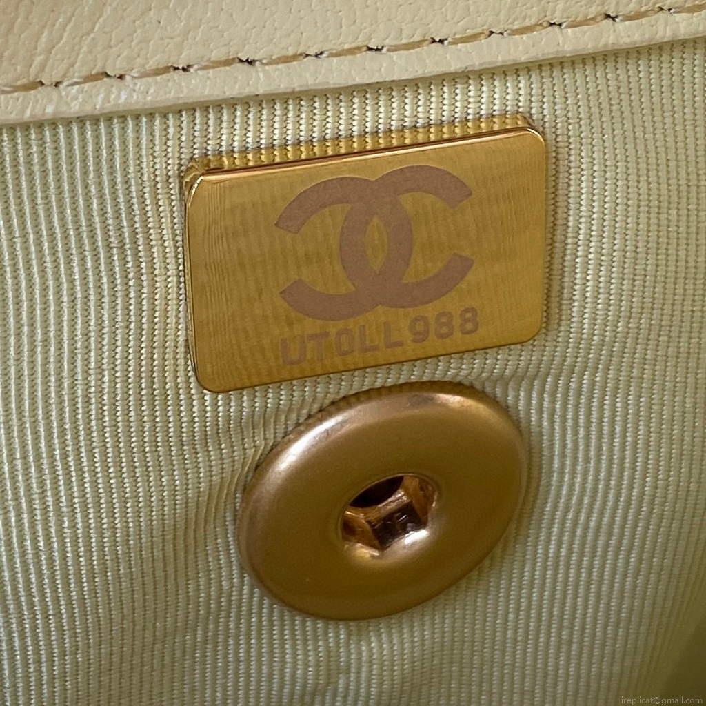 Chanel AS3011 Small Flap Bag Lambskin Yellow