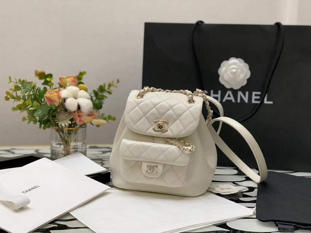 Chanel A99121 Backpack A3002 Calfskin White