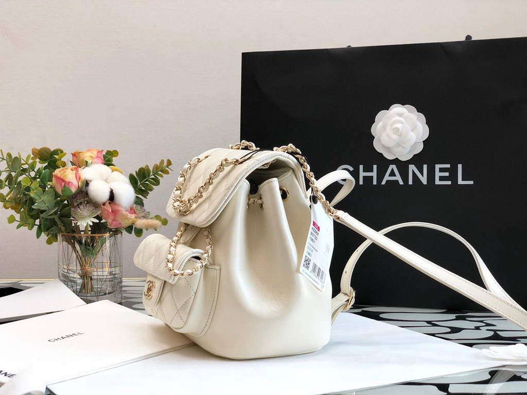 Chanel A99121 Backpack A3002 Calfskin White