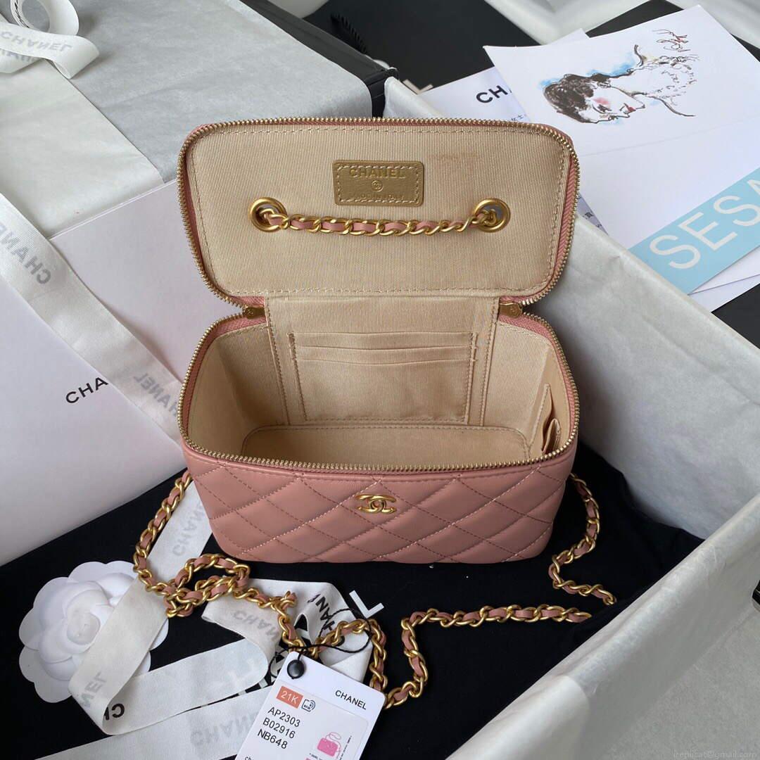 Chanel AP2303 Clutch With Chain in Lambskin Baby Pink
