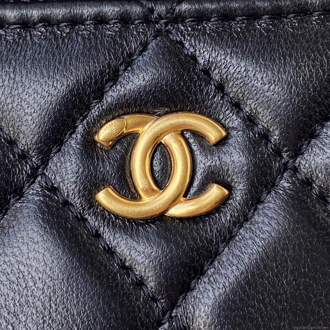 Chanel AP2303 Clutch With Chain in Lambskin Black