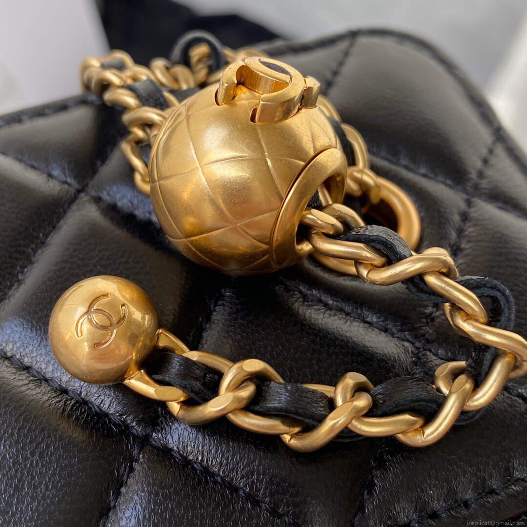 Chanel AP2303 Clutch With Chain in Lambskin Black
