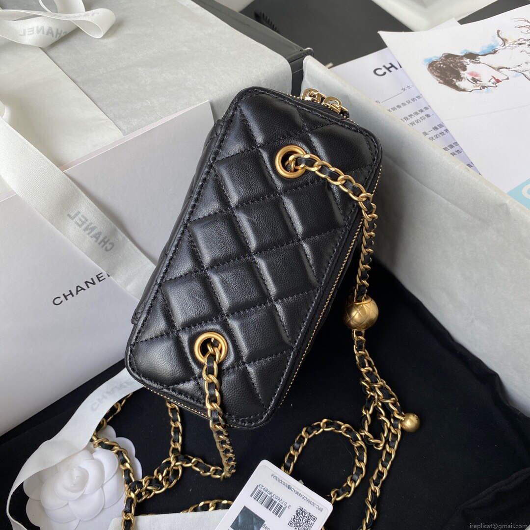 Chanel AP2303 Clutch With Chain in Lambskin Black