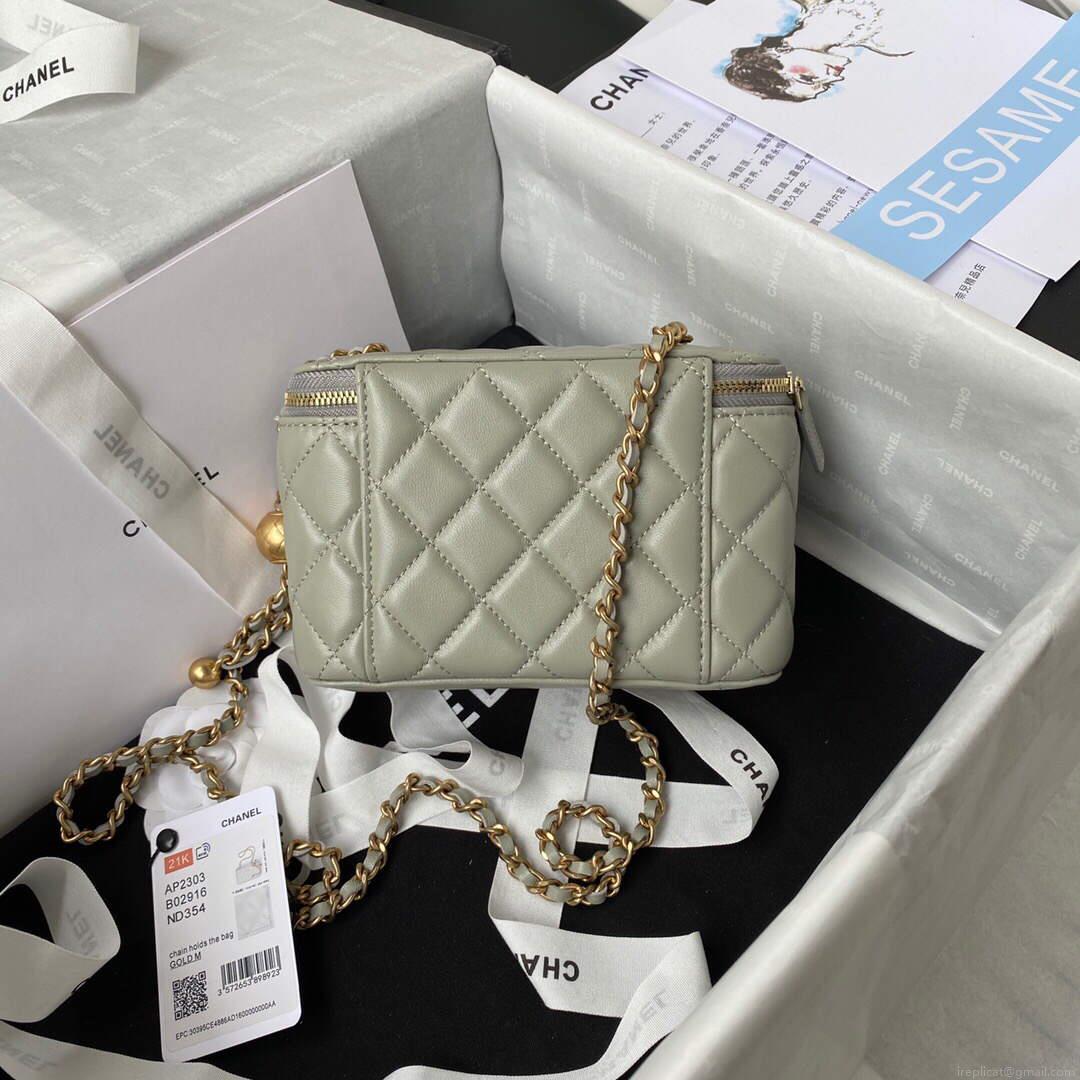 Chanel AP2303 Clutch With Chain in Lambskin Grey