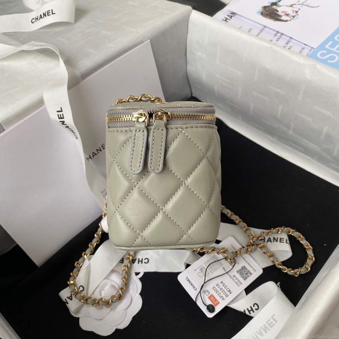 Chanel AP2303 Clutch With Chain in Lambskin Grey