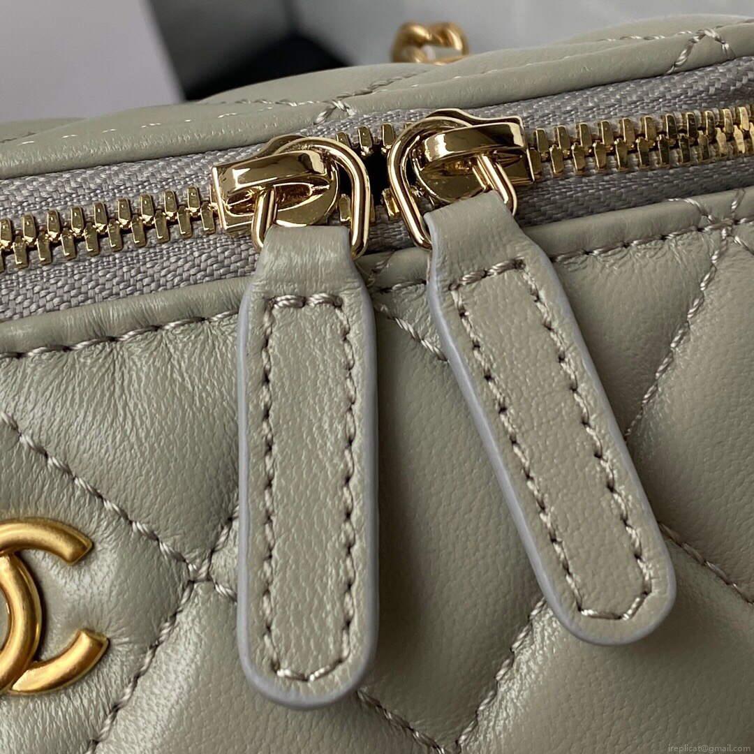 Chanel AP2303 Clutch With Chain in Lambskin Grey