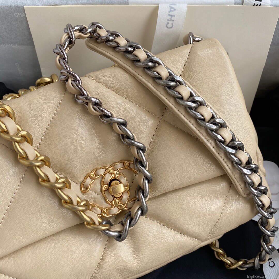 Chanel As1160 Chanel 19 Handbag Flap Lambskin B04852 94305 Apricot
