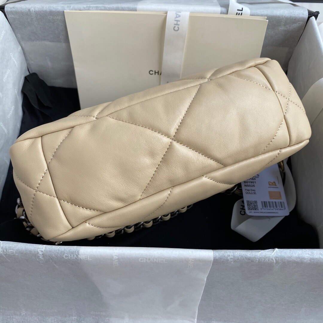 Chanel As1160 Chanel 19 Handbag Flap Lambskin B04852 94305 Apricot