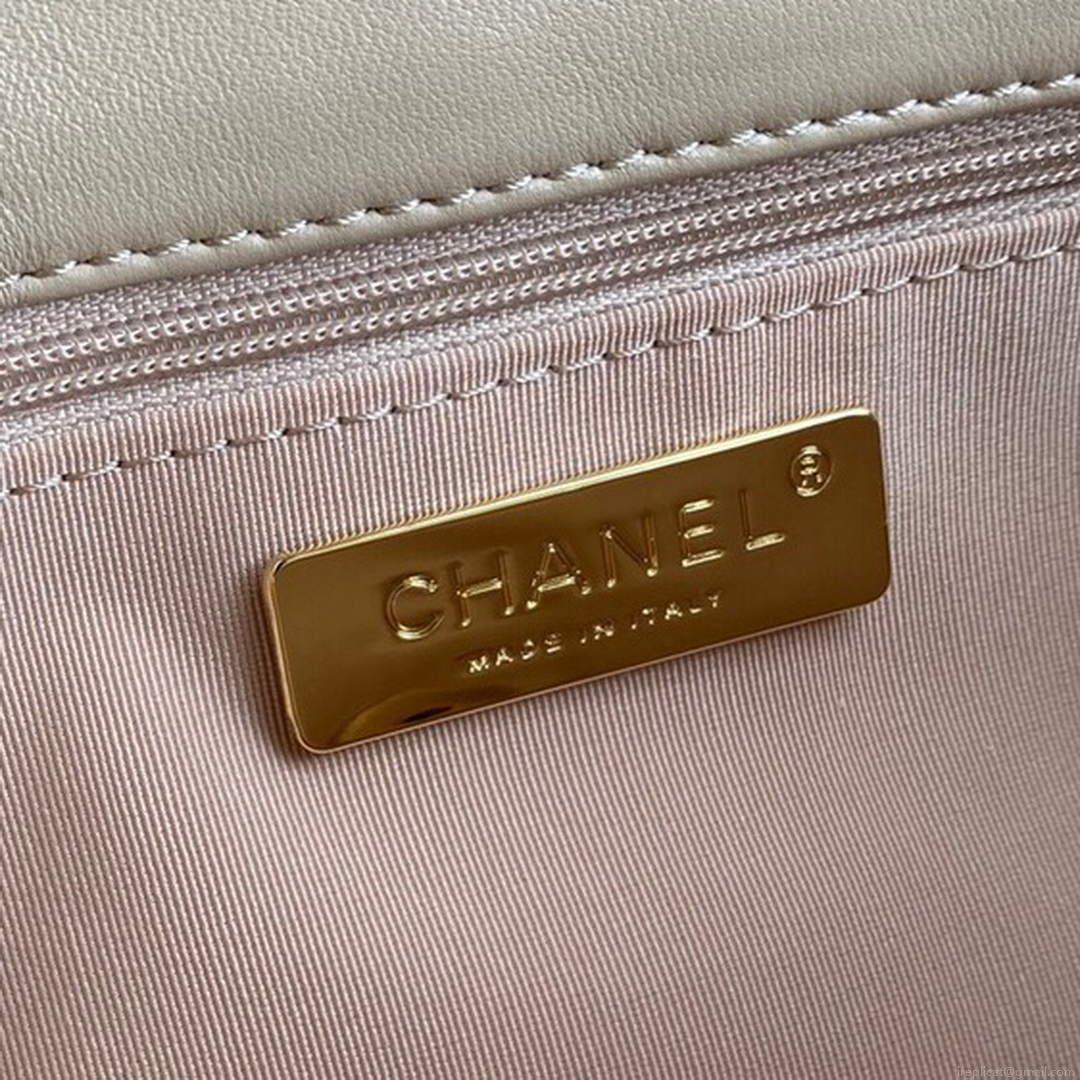 Chanel As1160 Chanel 19 Handbag Flap Lambskin B04852 94305 Apricot