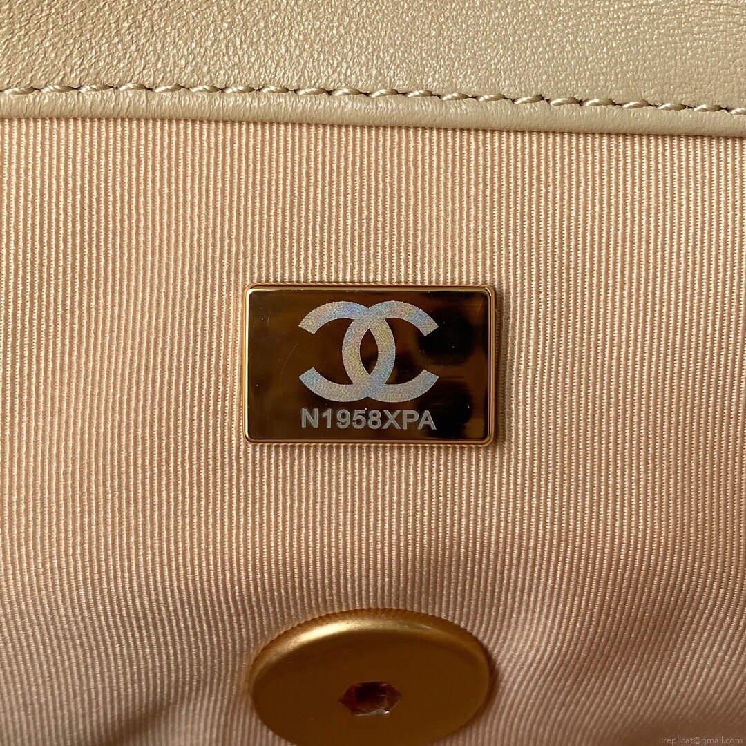 Chanel As1160 Chanel 19 Handbag Flap Lambskin B04852 94305 Apricot