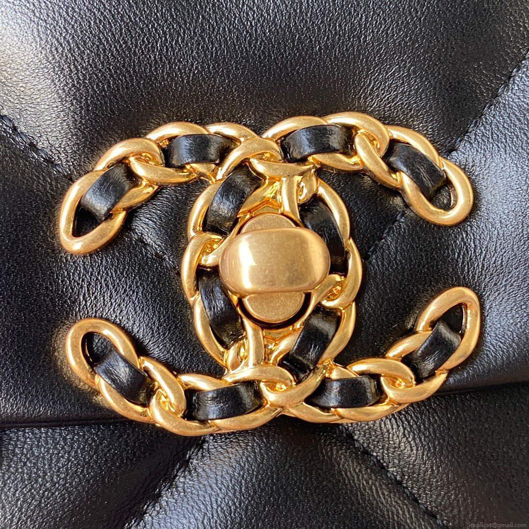 Chanel As1160 Chanel 19 Handbag Flap Lambskin B04852 94305 Black