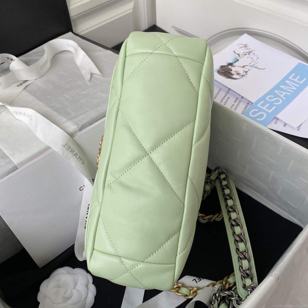 Chanel As1160 Chanel 19 Handbag Flap Lambskin B04852 94305 Green Gold