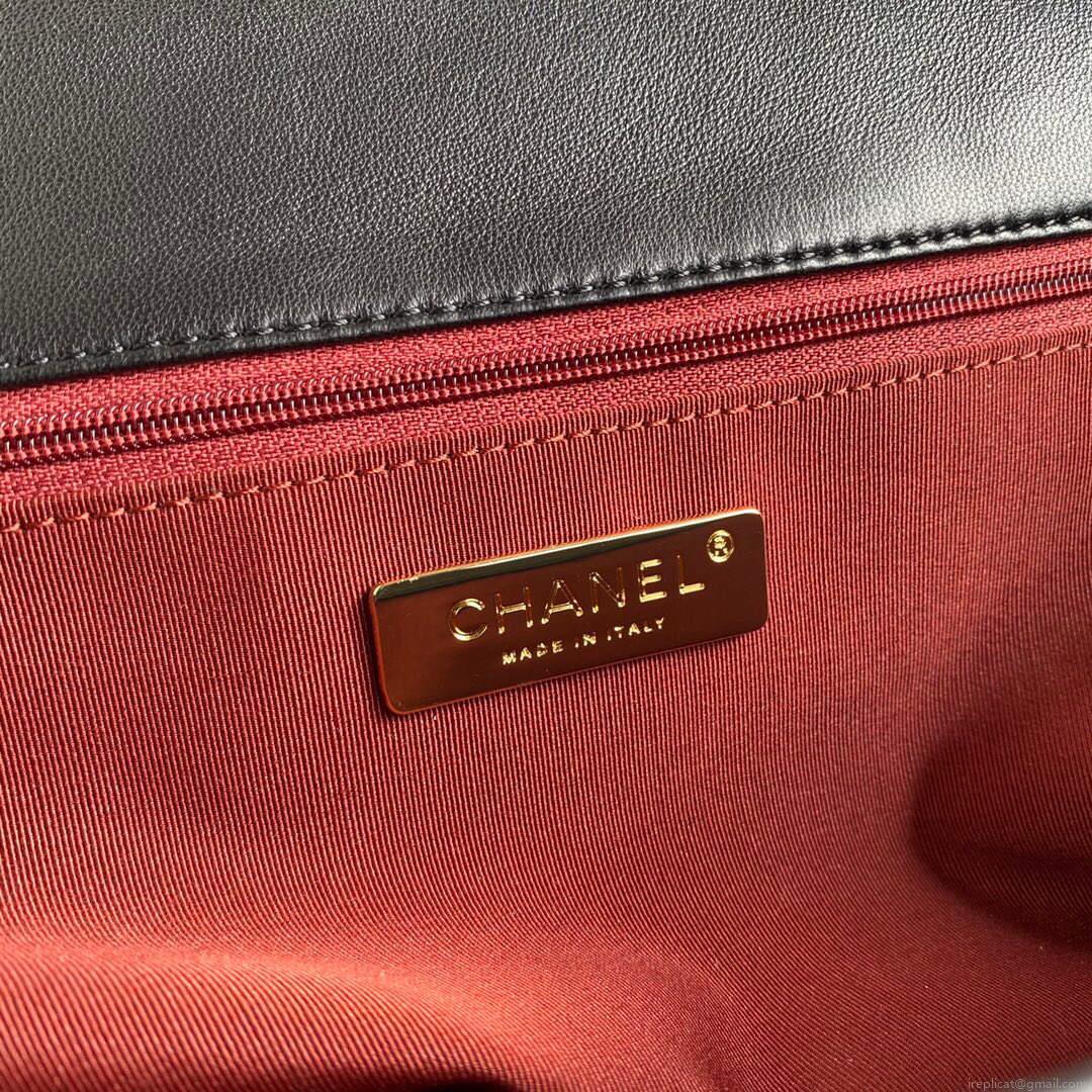Chanel AS1161 Chanel 19 Large Flap Bag Lambskin B05179 Black Gold