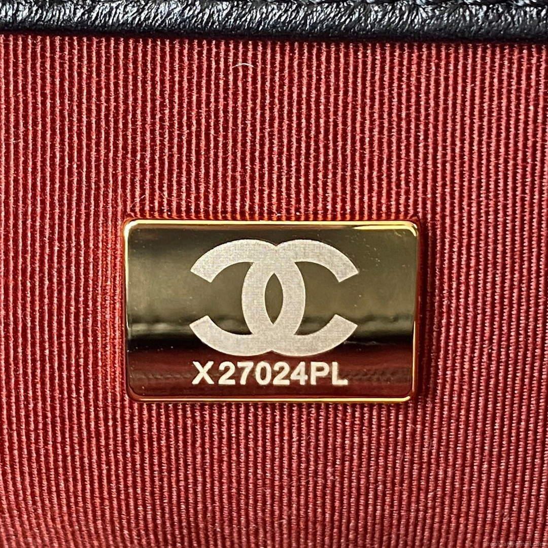 Chanel AS1161 Chanel 19 Large Flap Bag Lambskin B05179 Black Gold
