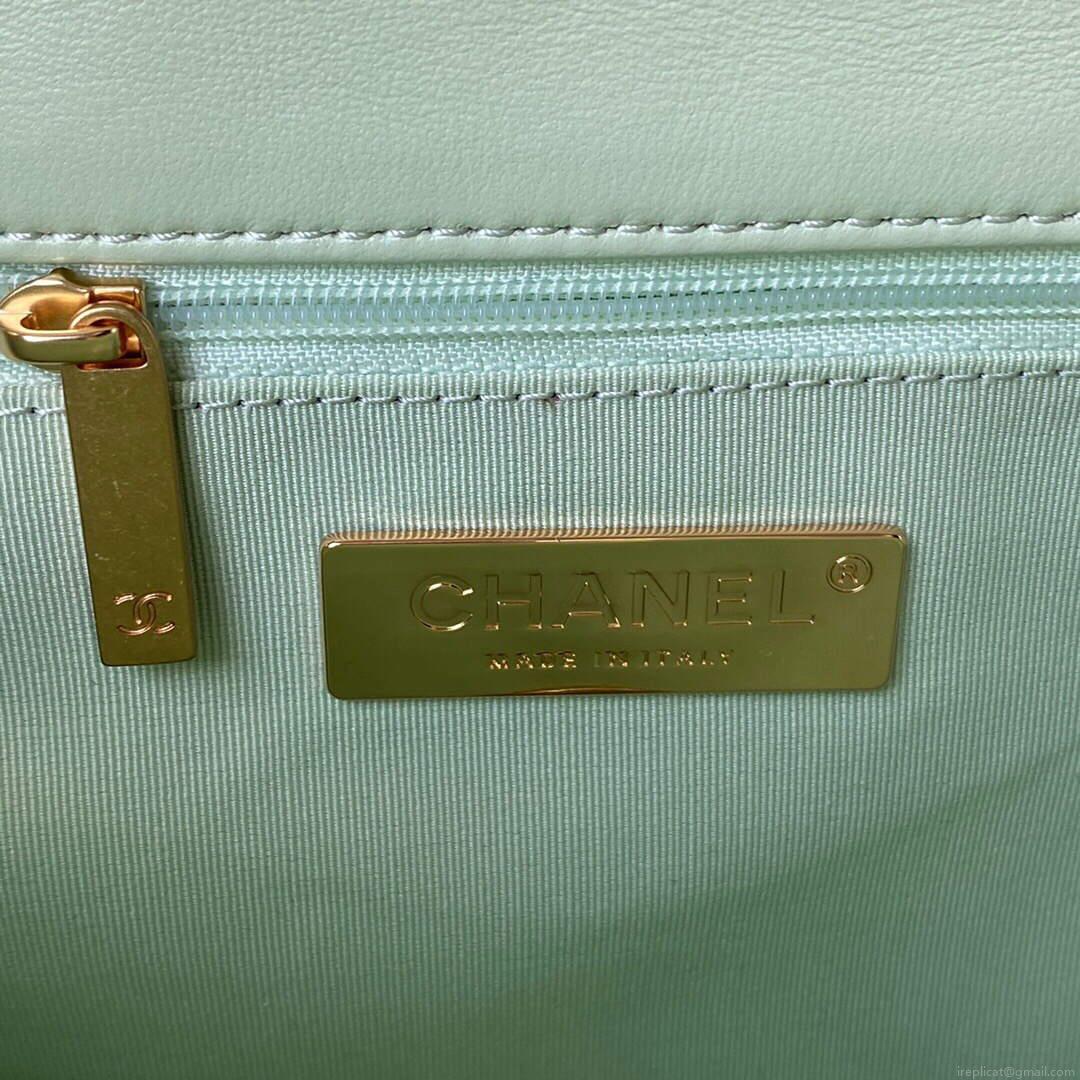 Chanel AS1161 Chanel 19 Large Flap Bag Lambskin B05179 Green Gold