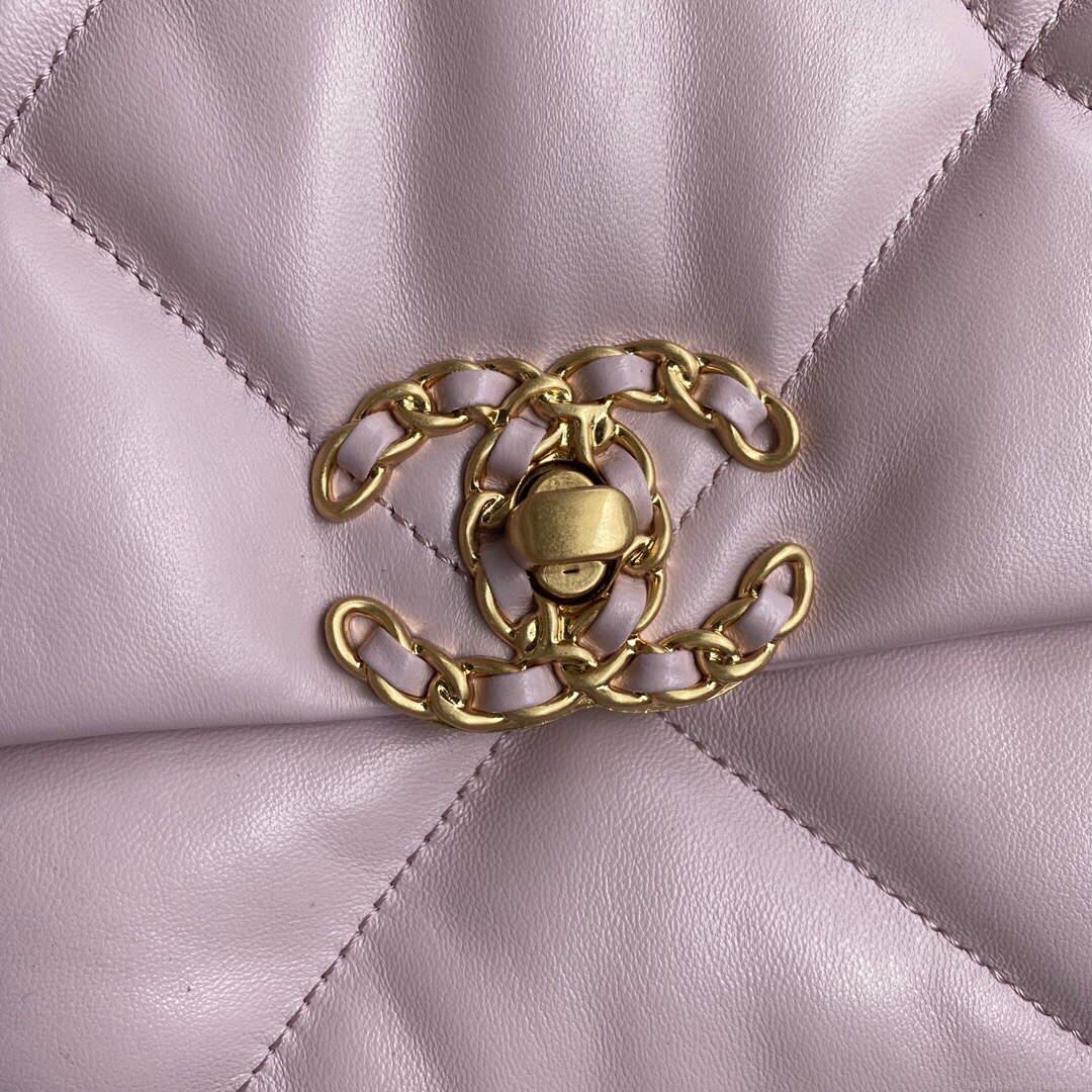 Chanel AS1161 Chanel 19 Large Flap Bag Lambskin B05179 Pink Gold