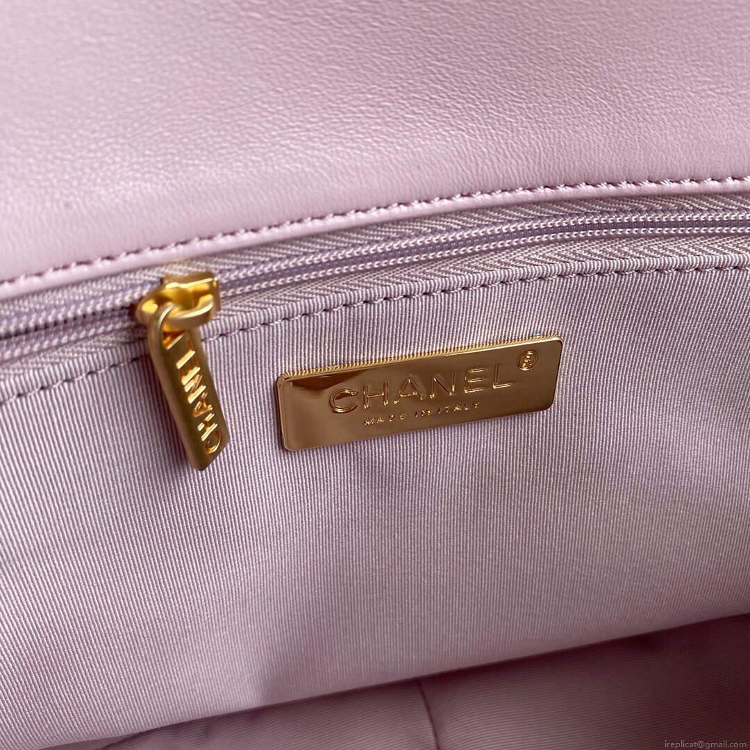 Chanel AS1161 Chanel 19 Large Flap Bag Lambskin B05179 Pink Gold