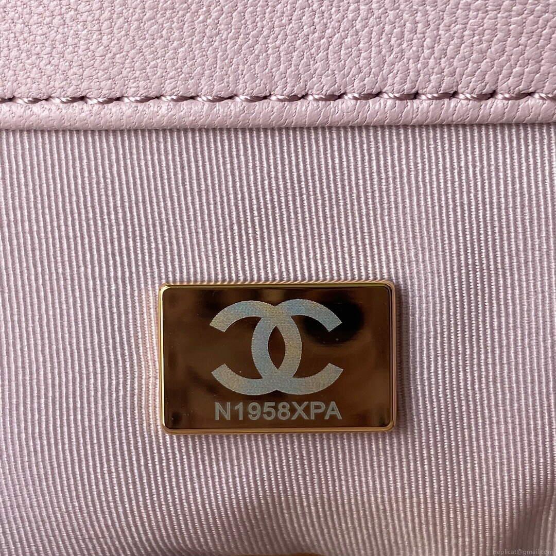 Chanel AS1161 Chanel 19 Large Flap Bag Lambskin B05179 Pink Gold