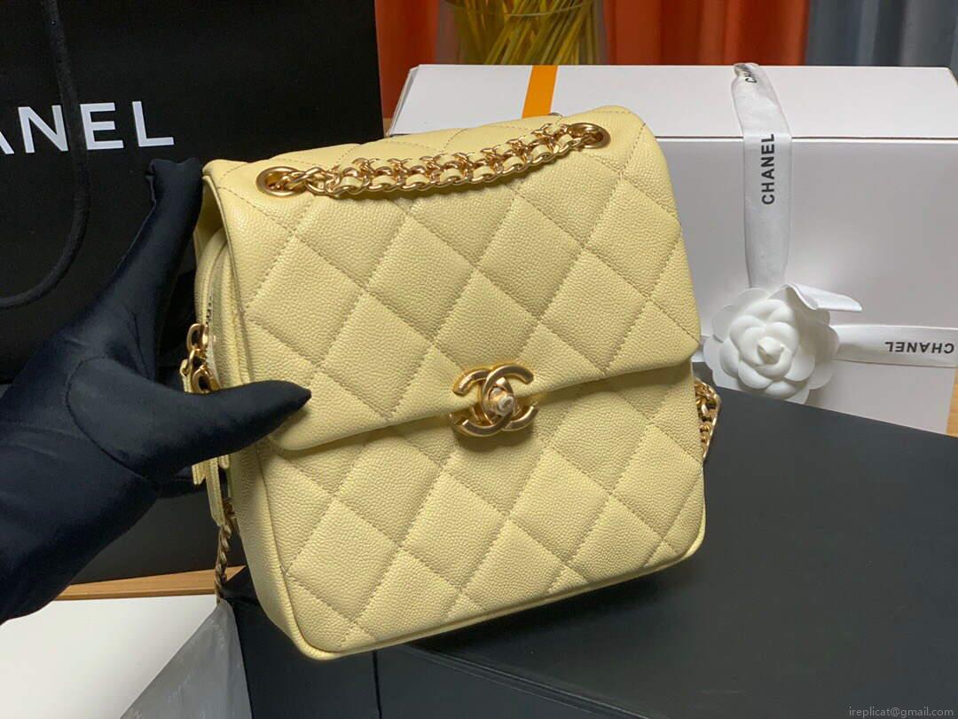 Chanel AS3108 Chanel flap bag Calfskin Yellow