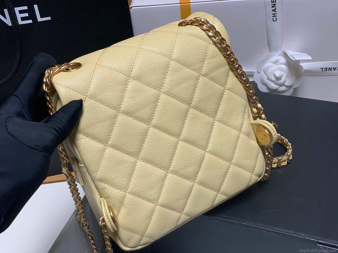 Chanel AS3108 Chanel flap bag Calfskin Yellow