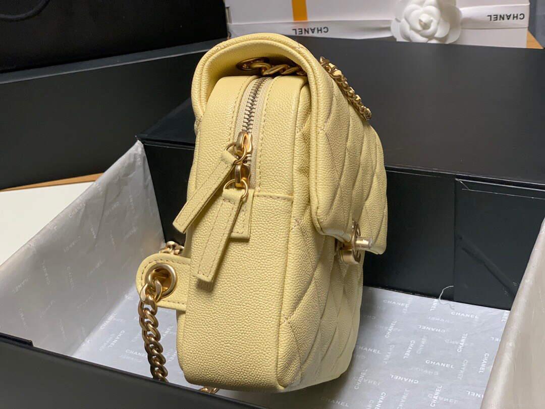 Chanel AS3108 Chanel flap bag Calfskin Yellow