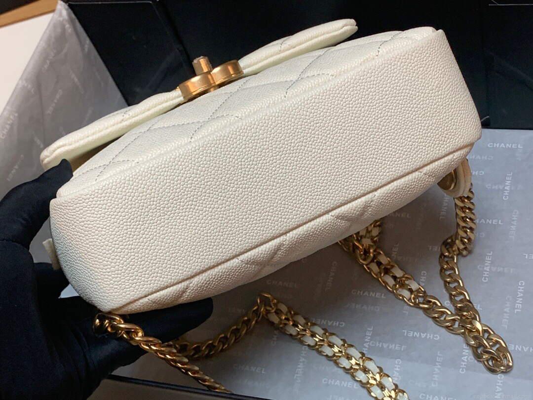 Chanel AS3108 Chanel flap bag Calfskin White