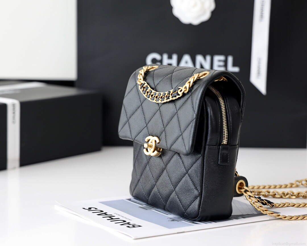 Chanel AS3108 Chanel flap bag Calfskin Black