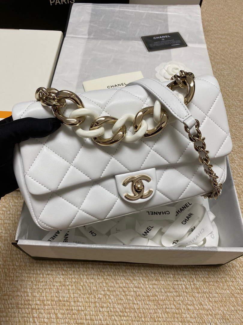 Chanel AS1353 Chanel flap bag Lambskin White