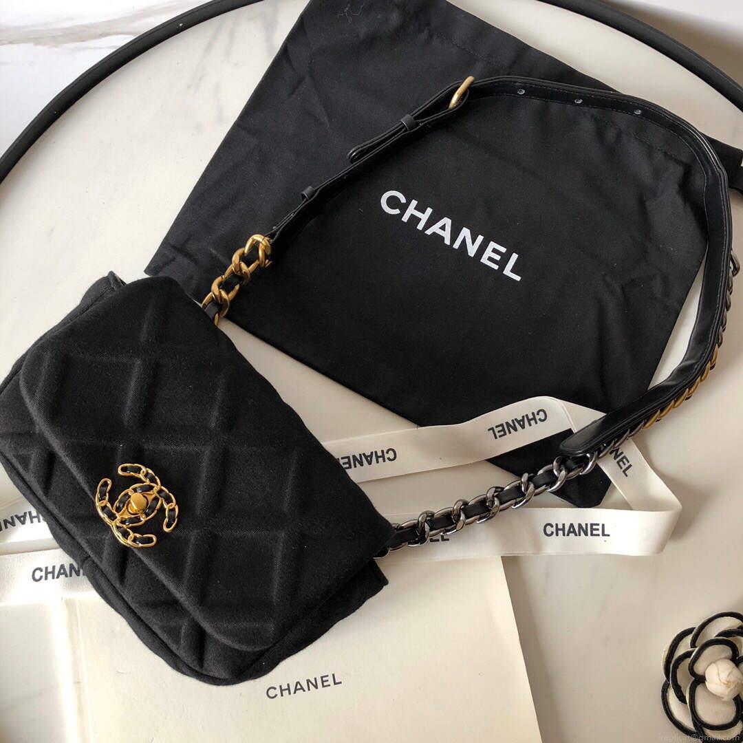 Chanel AS1163 Chanel Flap bag Velvet Black