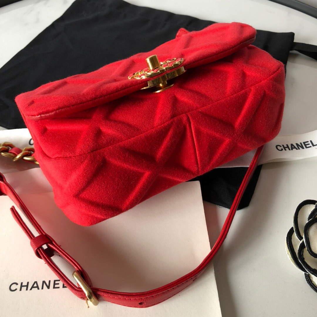 Chanel AS1163 Chanel Flap bag Velvet Red
