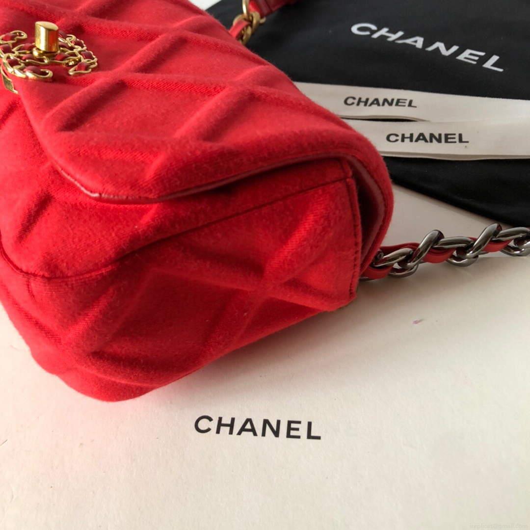 Chanel AS1163 Chanel Flap bag Velvet Red