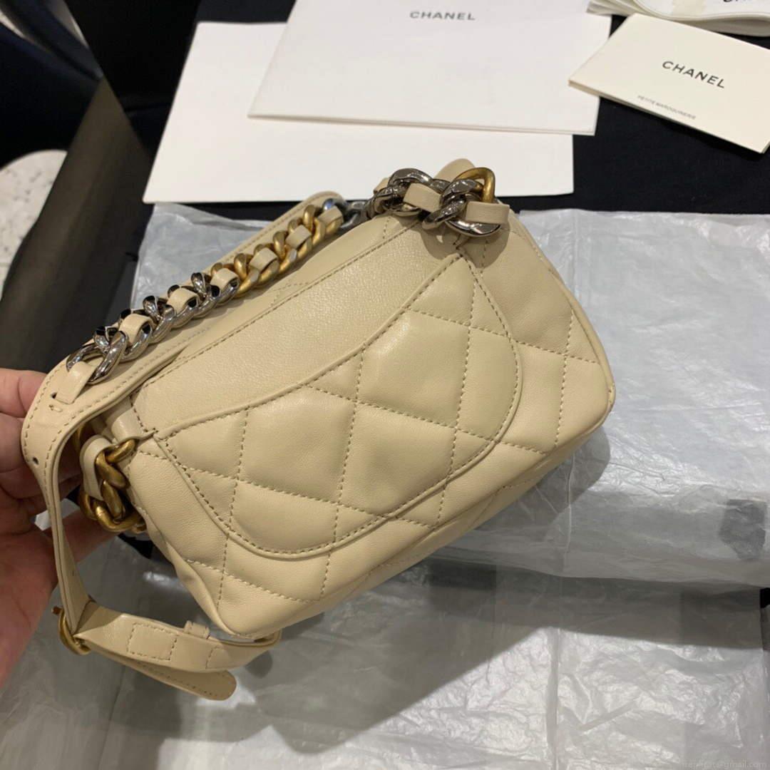 Chanel AS1163 Chanel Flap bag Lambskin Yellow