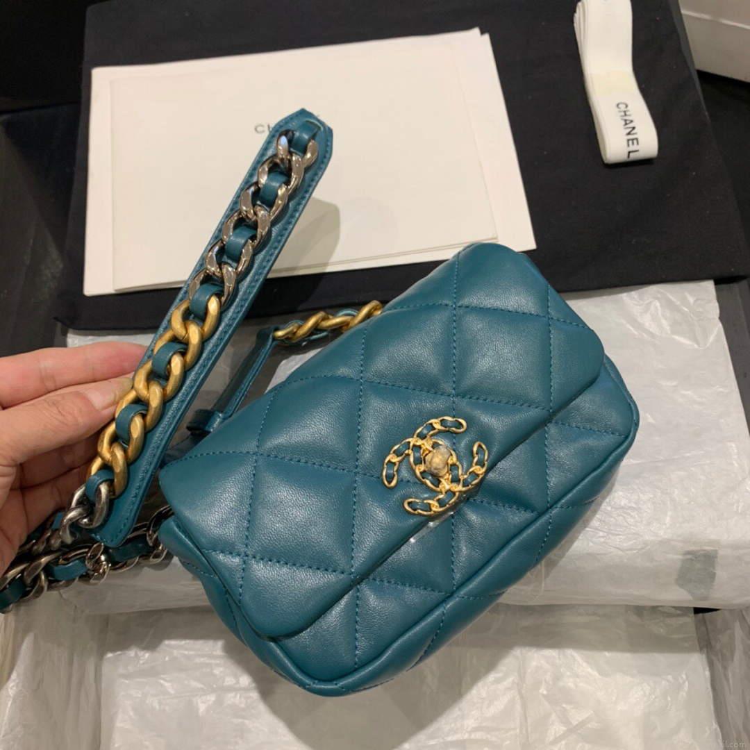Chanel AS1163 Chanel Flap bag Lambskin Lake Blue