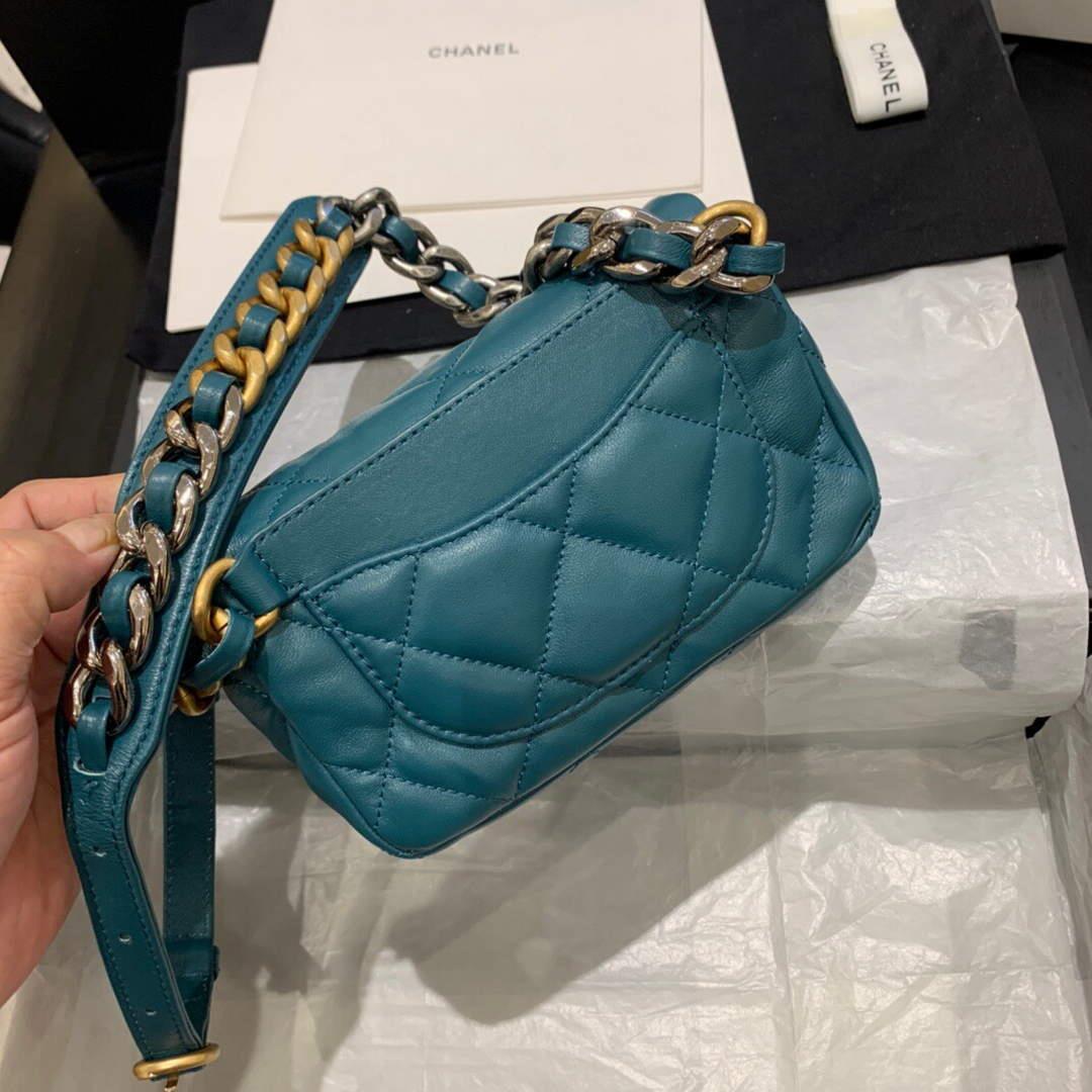Chanel AS1163 Chanel Flap bag Lambskin Lake Blue