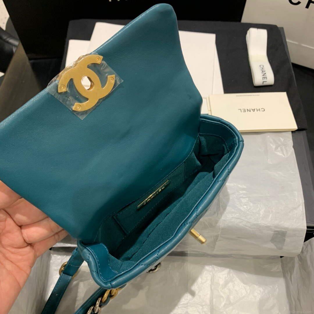 Chanel AS1163 Chanel Flap bag Lambskin Lake Blue