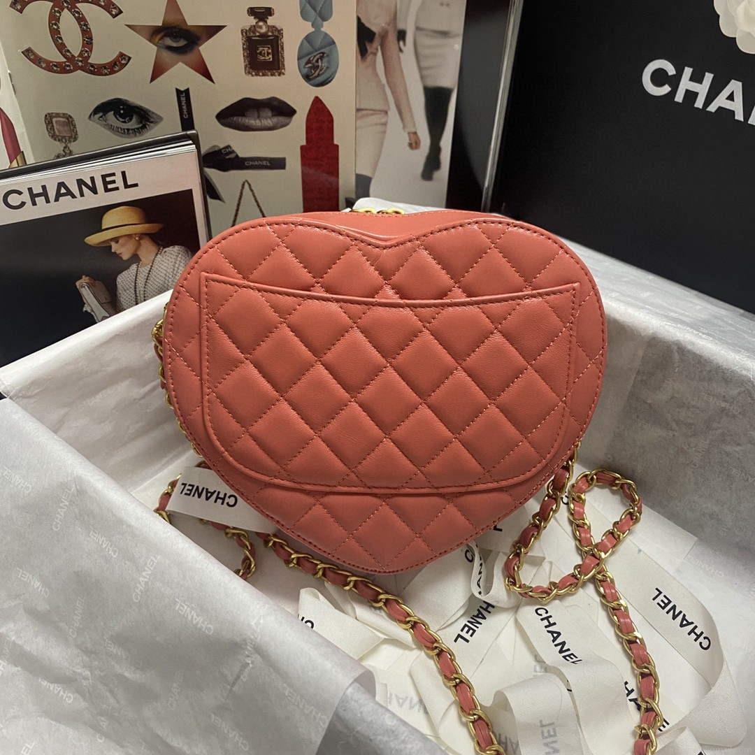 Chanel AS2928 Flap Large Heart Bag Lambskin AS3191 Pink
