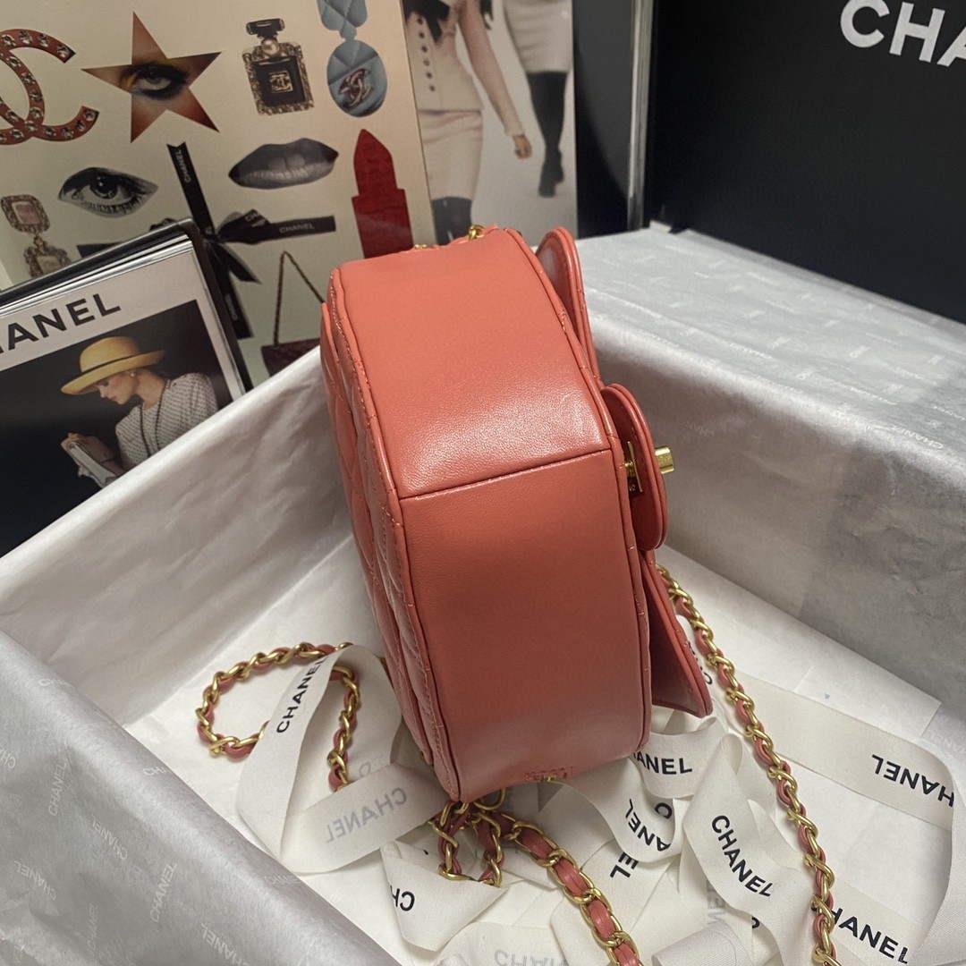 Chanel AS2928 Flap Large Heart Bag Lambskin AS3191 Pink