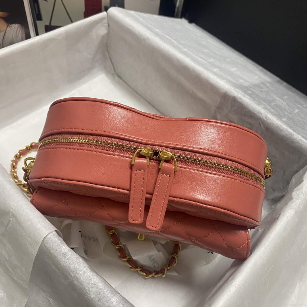 Chanel AS2928 Flap Large Heart Bag Lambskin AS3191 Pink