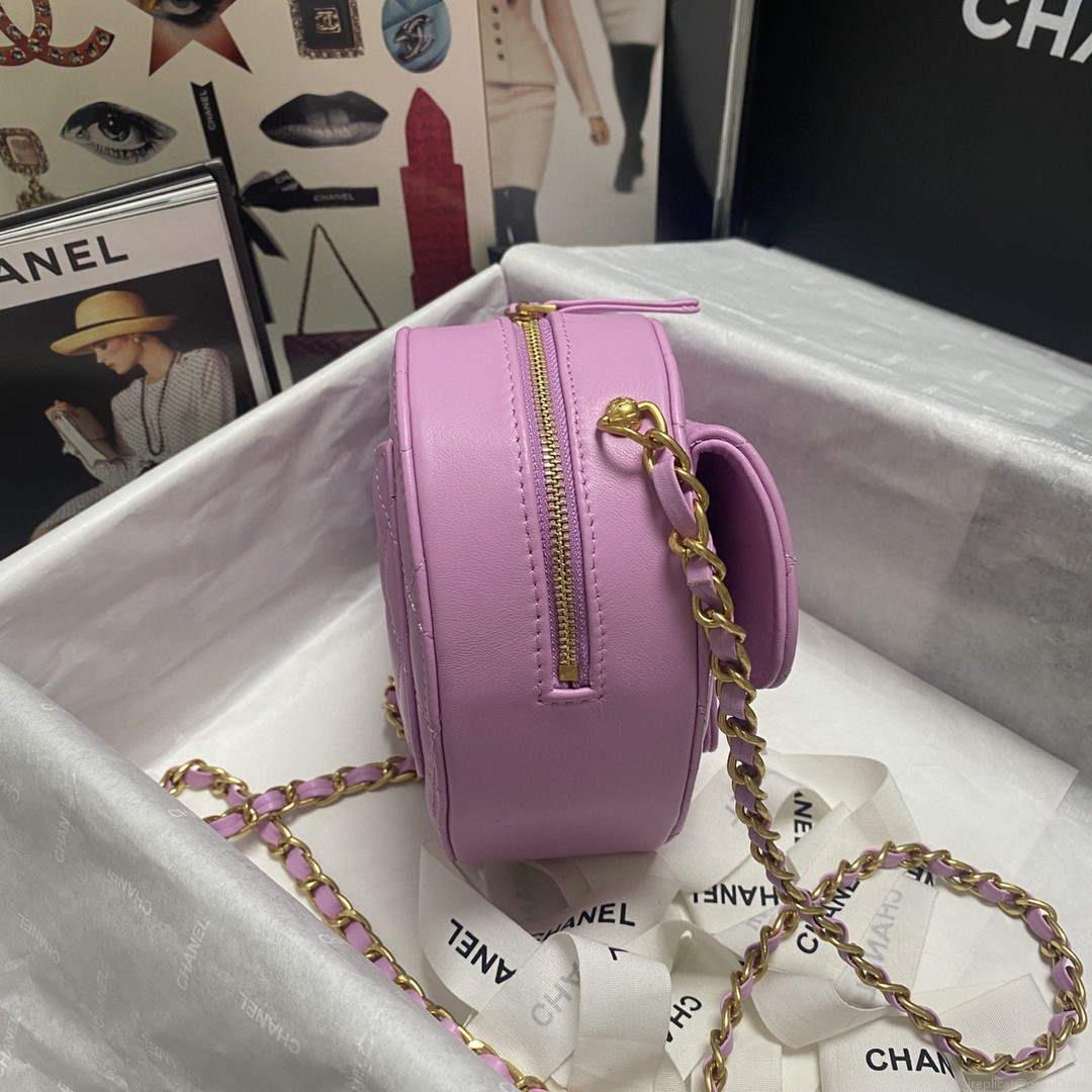 Chanel AS2928 Flap Large Heart Bag Lambskin AS3191 Purple