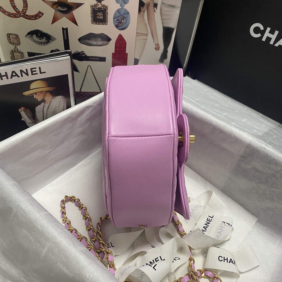 Chanel AS2928 Flap Large Heart Bag Lambskin AS3191 Purple