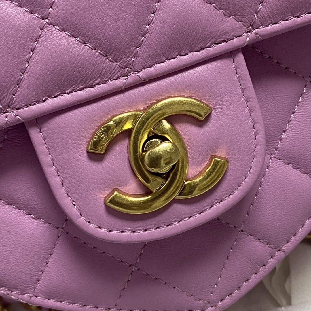 Chanel AS2928 Flap Large Heart Bag Lambskin AS3191 Purple