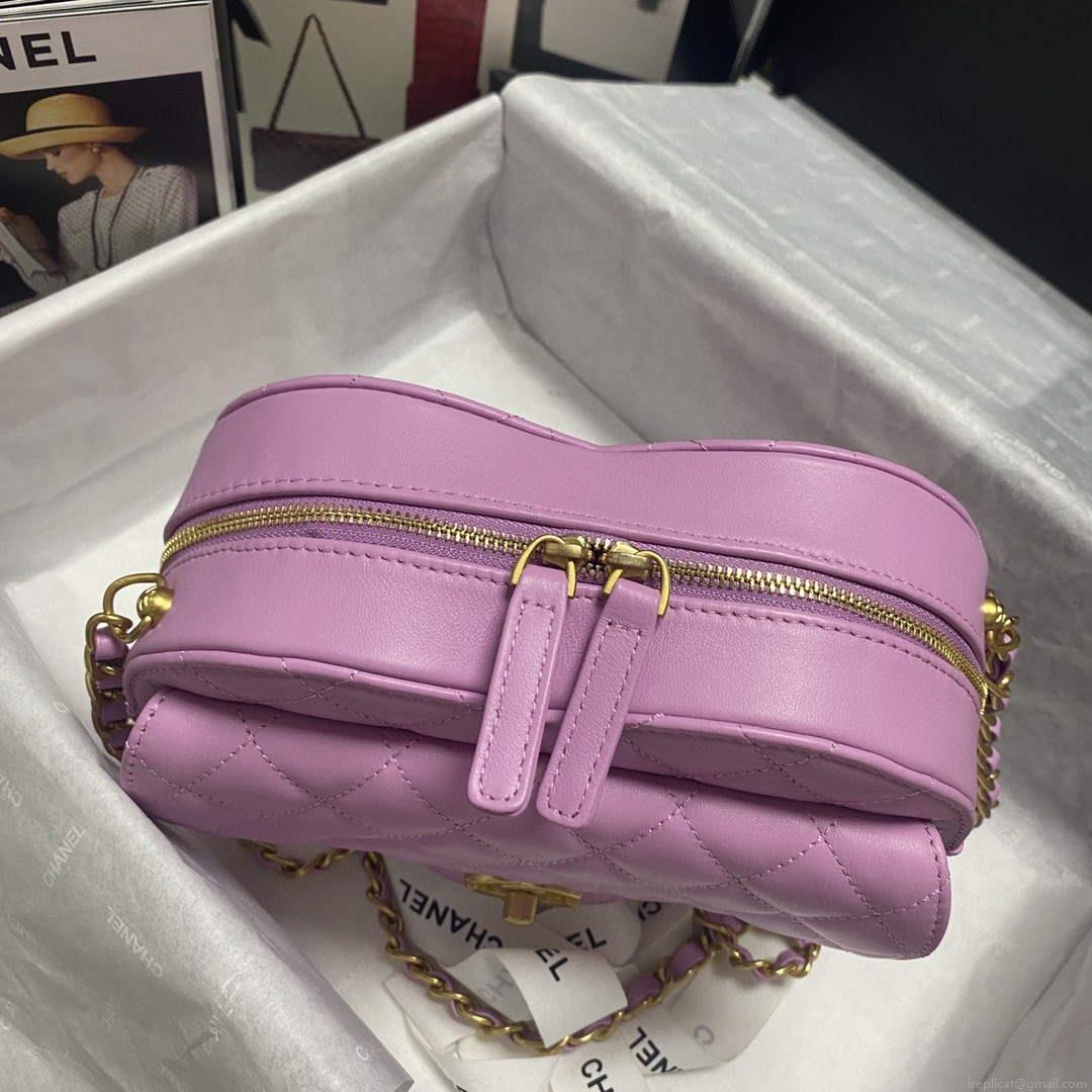 Chanel AS2928 Flap Large Heart Bag Lambskin AS3191 Purple