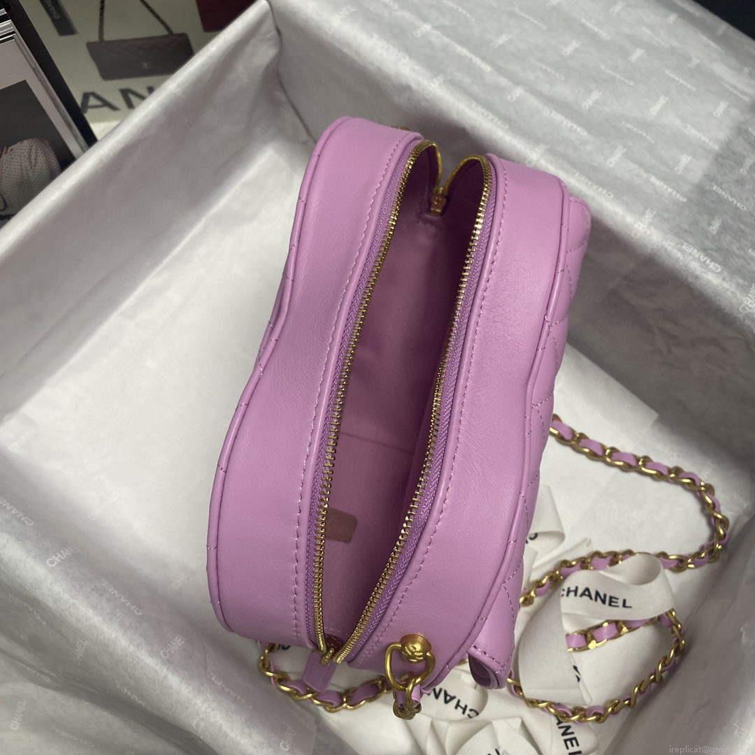 Chanel AS2928 Flap Large Heart Bag Lambskin AS3191 Purple
