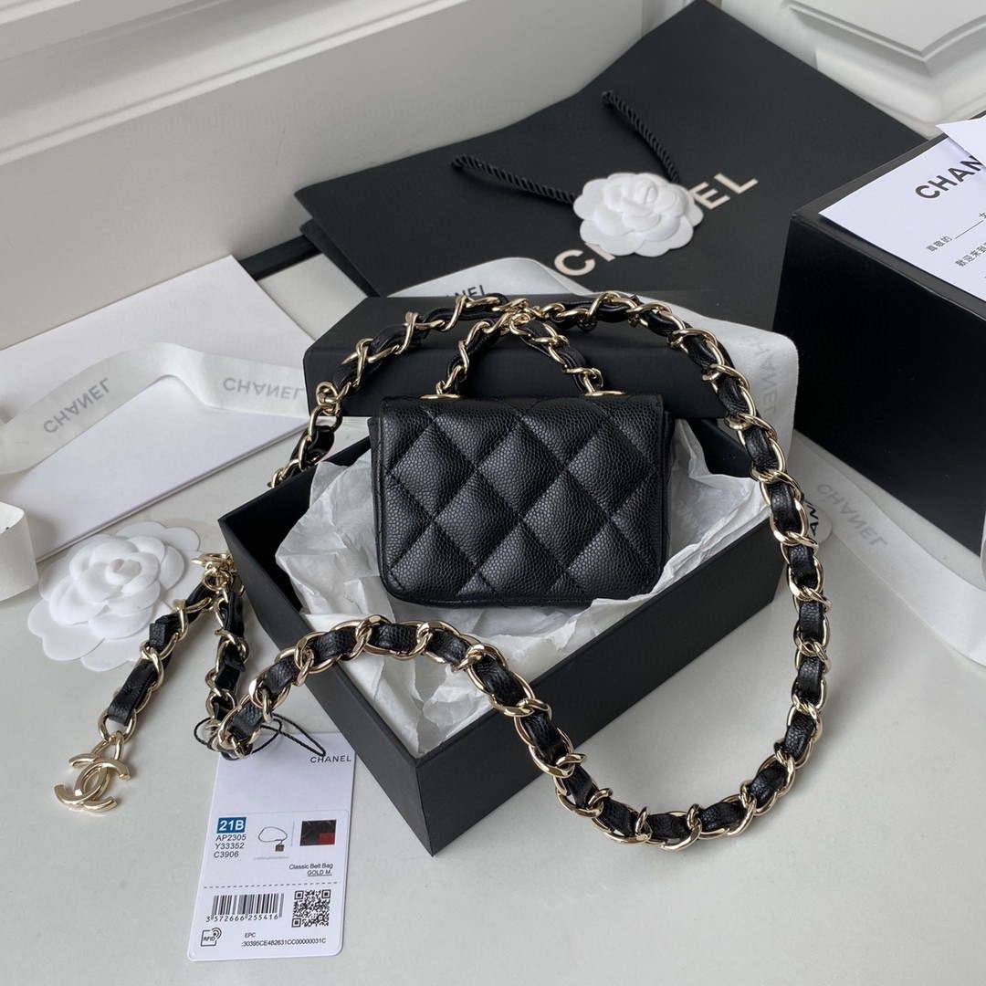 Chanel AP2305 Chanel Mini Flap bag Calfskin Blacck