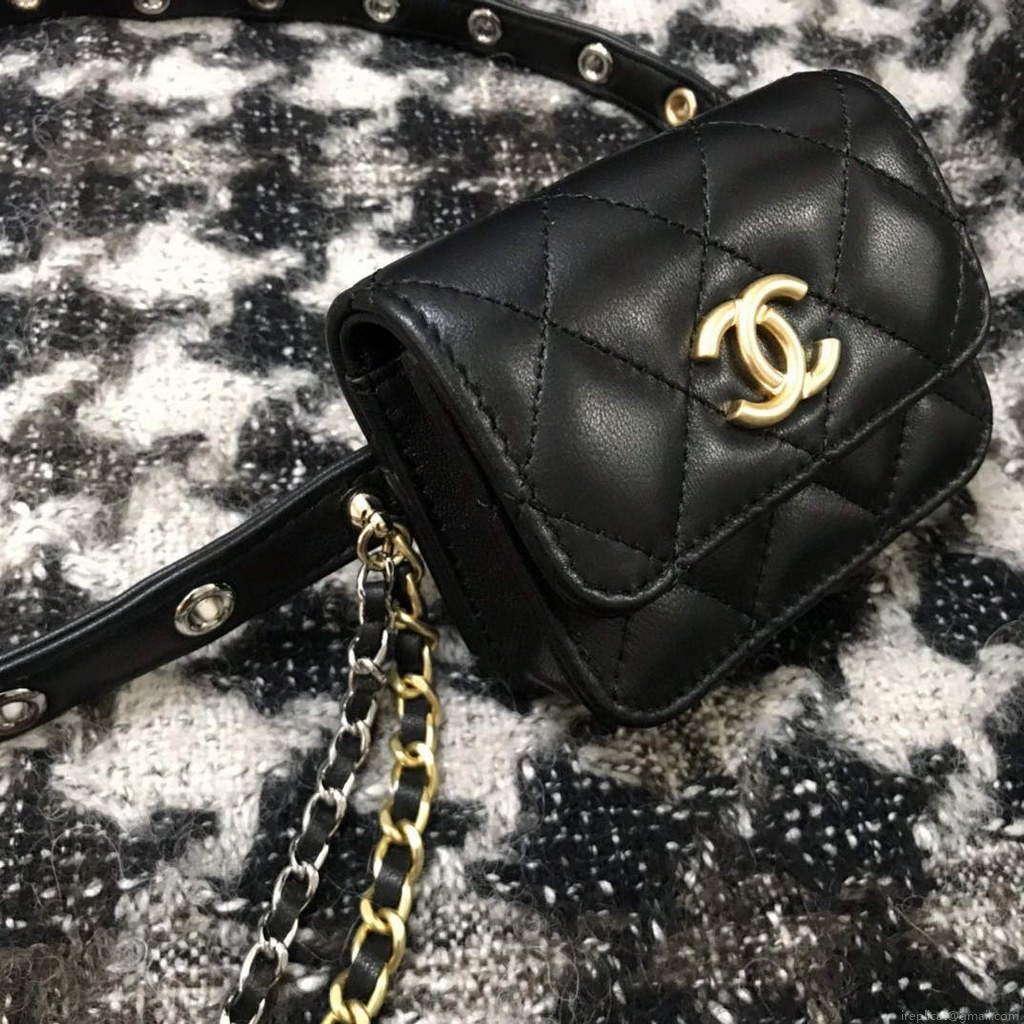 Chanel A68046 Chanel Mini Flap bag Lambskin Black