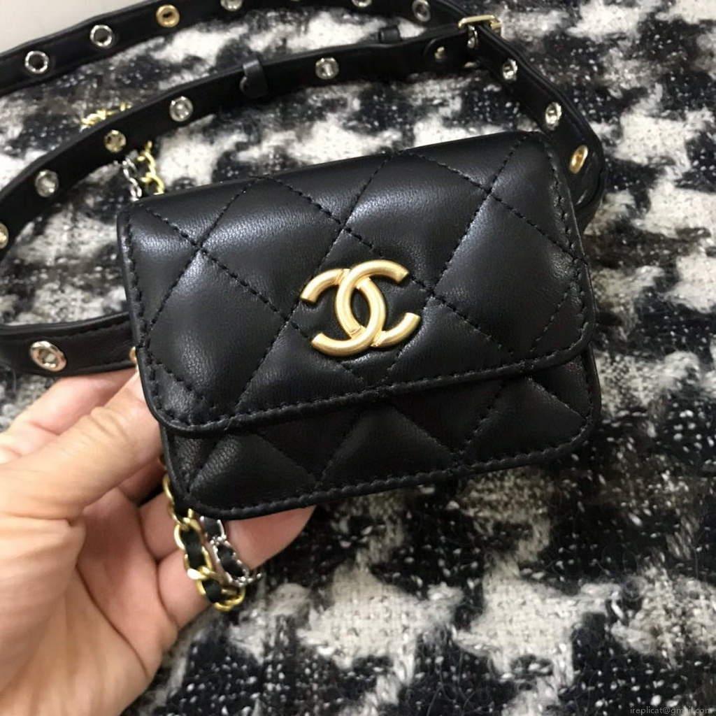 Chanel A68046 Chanel Mini Flap bag Lambskin Black