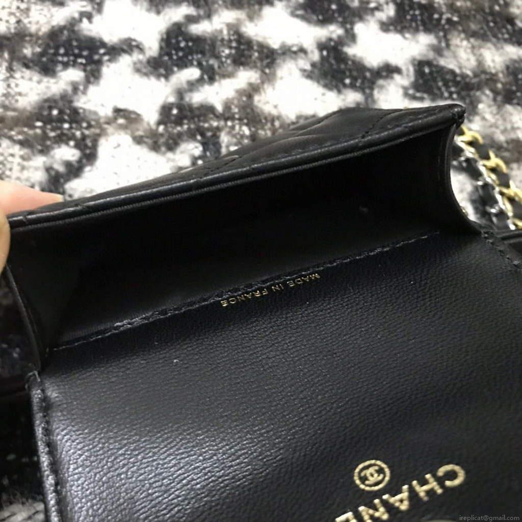 Chanel A68046 Chanel Mini Flap bag Lambskin Black