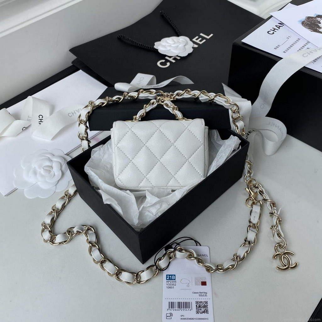 Chanel AP2305 Chanel Mini Flap bag Lambskin White