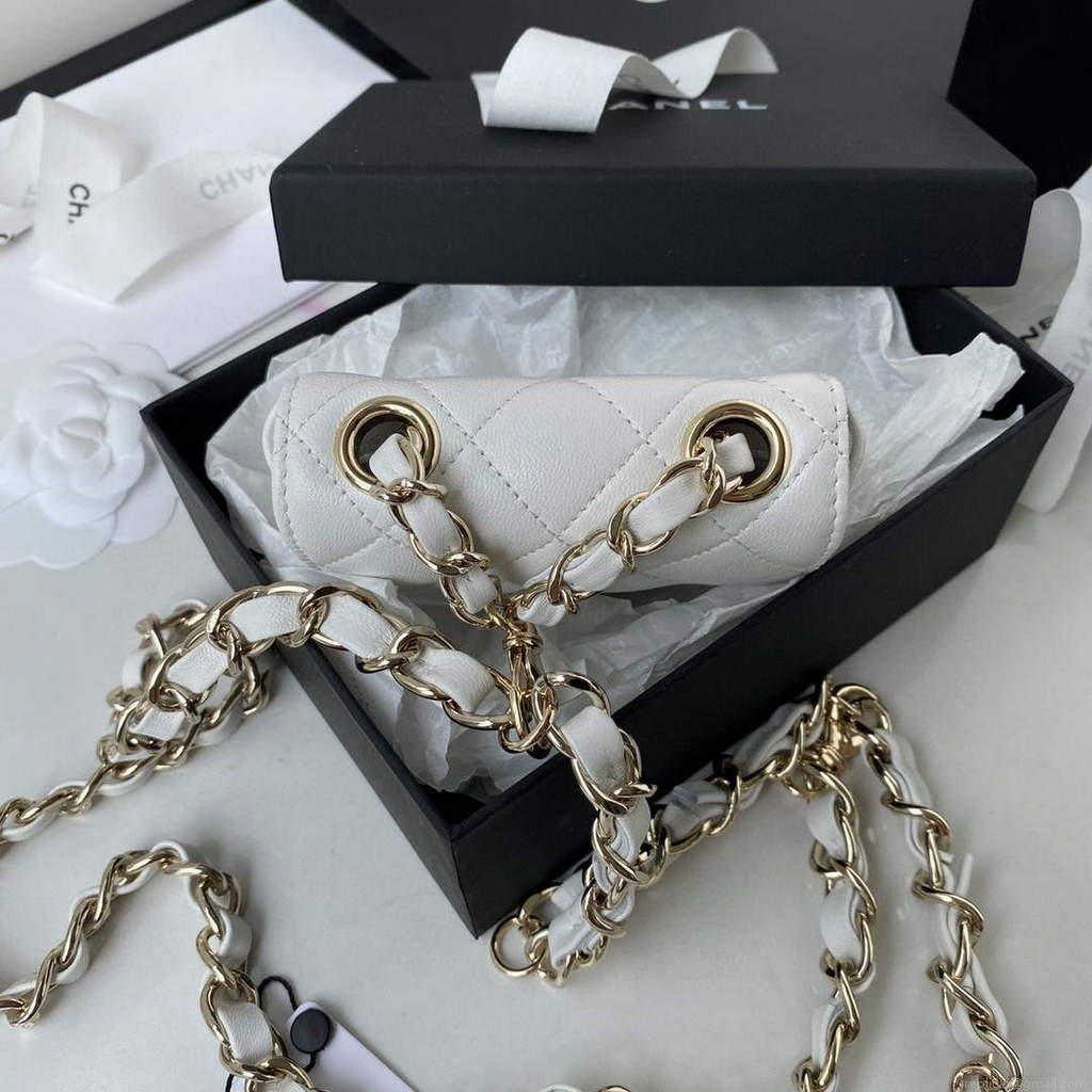 Chanel AP2305 Chanel Mini Flap bag Lambskin White